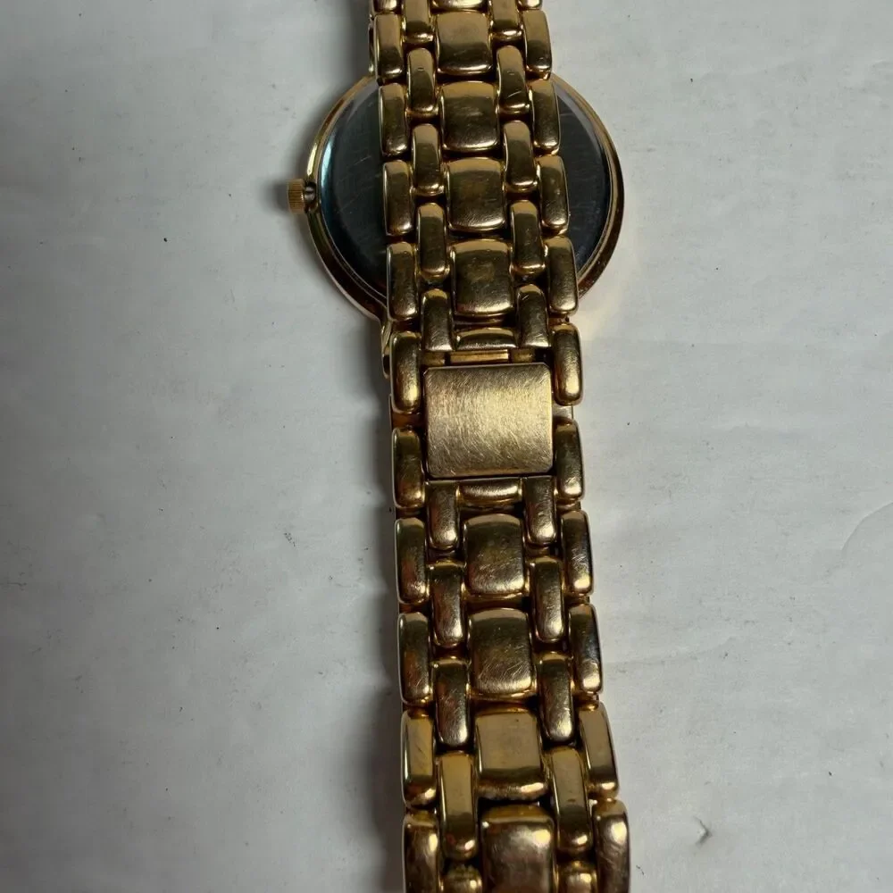 Citizen Elegance Women's Gold Tone Quartz Watch Black Dial Date Japan AS IS